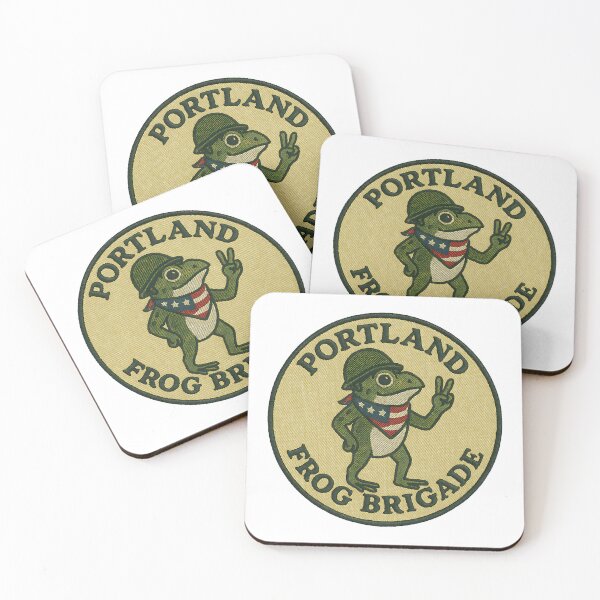 Item preview, Portland Frog Brigade frog design vintage retro amphibian humor activist art designed and sold by ArtDesignTp.