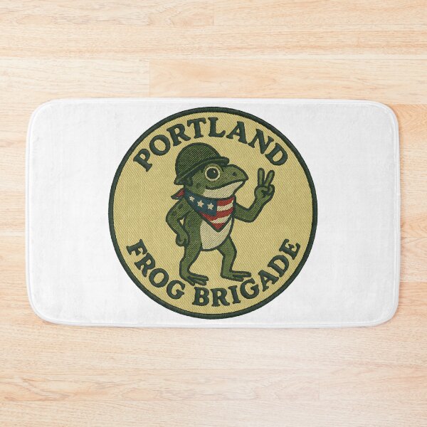 Item preview, Portland Frog Brigade frog design vintage retro amphibian humor activist art designed and sold by ArtDesignTp.