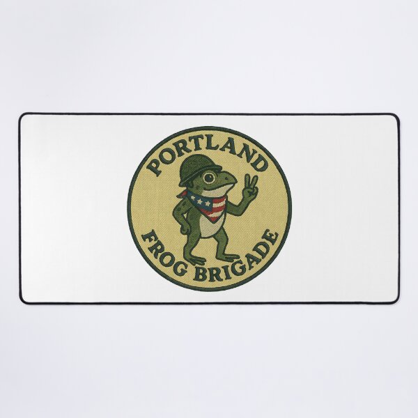 Item preview, Portland Frog Brigade frog design vintage retro amphibian humor activist art designed and sold by ArtDesignTp.