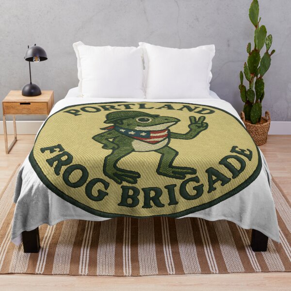 Item preview, Portland Frog Brigade frog design vintage retro amphibian humor activist art designed and sold by ArtDesignTp.