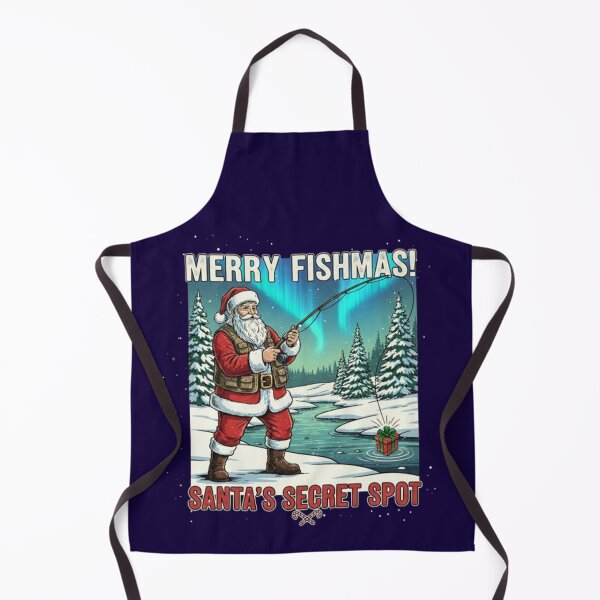 Item preview, Funny Santa Fishing Design | Merry Fishmas | Vintage Christmas Humor Illustration designed and sold by Syrupulse.