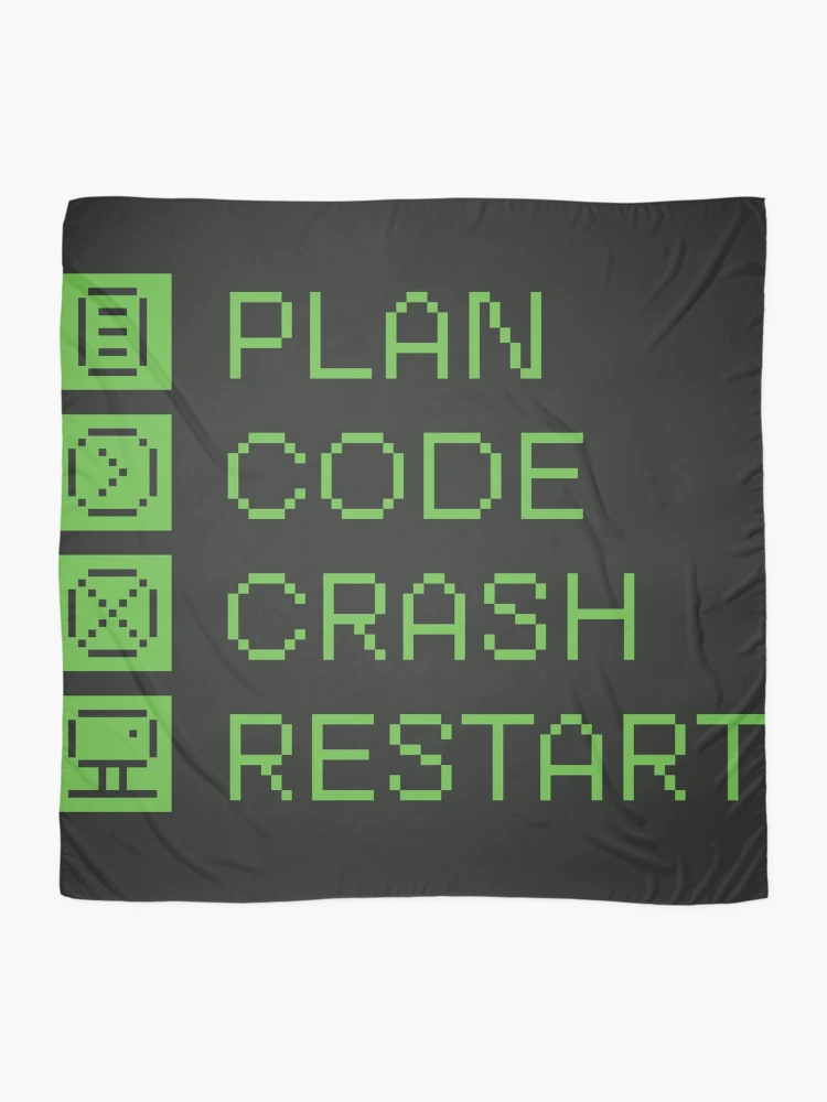 Thumbnail 2 of 3, Scarf, Plan, Code, Restart designed and sold by Peelya.