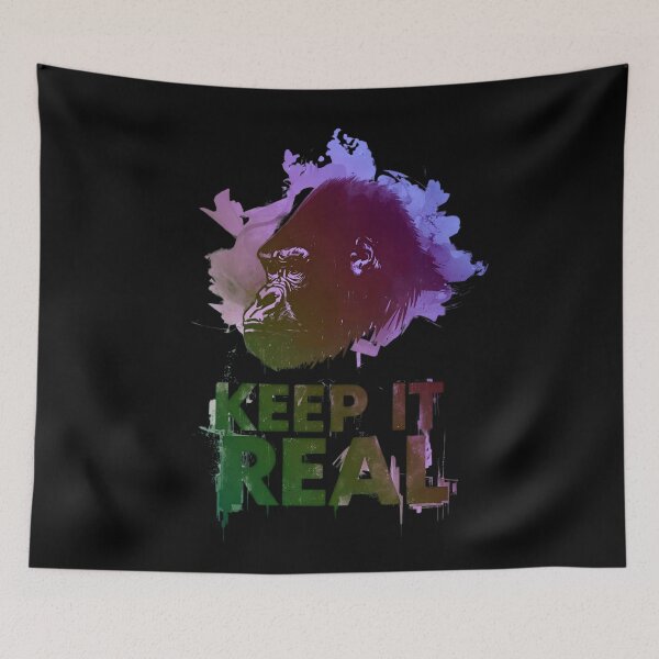 Item preview, Gorilla silhouette with text Keep it Real 2 designed and sold by Neon G.