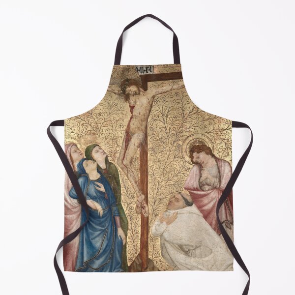 Item preview, Calvary with a Carthusian Monk, 1389–1395. Jean de Beaumetz (French, c. 1335–1396). Oil on oak panel designed and sold by Vintage Designs +.