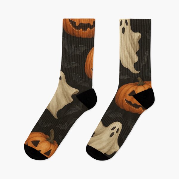Item preview, Halloween Pattern Ghosts Pumpkins Black Cats designed and sold by graphicnew.