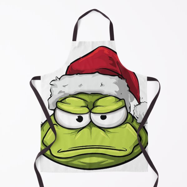 Item preview, Grumpy Christmas Frog | Funny Santa Hat Meme Sticker designed and sold by Moss and Moon Studio.