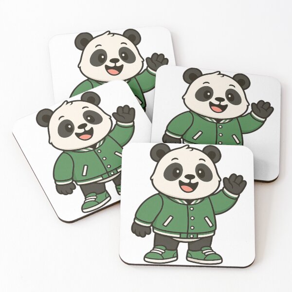 Item preview, Panda in Green Varsity Jacket – Cool Cartoon Animal designed and sold by Confuzz1ed.