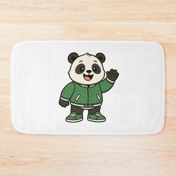 Item preview, Panda in Green Varsity Jacket – Cool Cartoon Animal designed and sold by Confuzz1ed.
