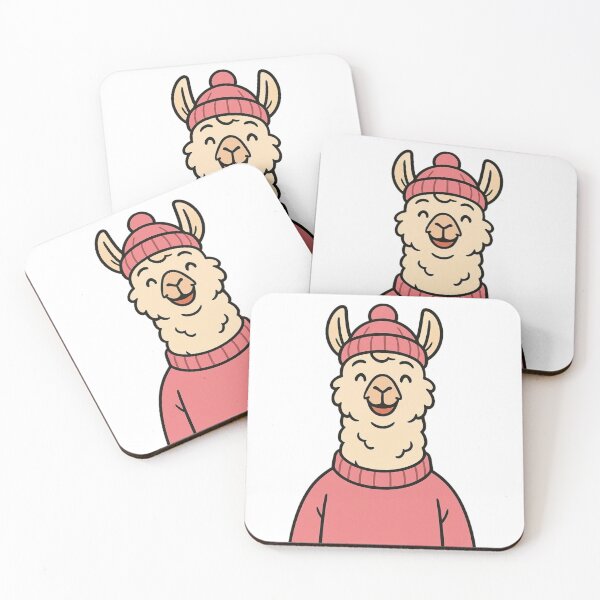 Item preview, Llama in Pink Sweater and Hat – Adorable Casual Animal designed and sold by Confuzz1ed.
