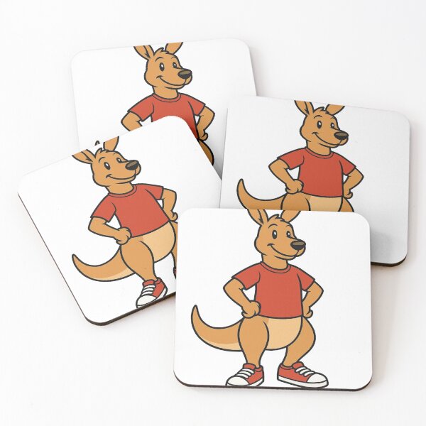 Item preview, Kangaroo in Red T-Shirt – Fun Cartoon Style designed and sold by Confuzz1ed.