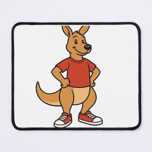Item preview, Kangaroo in Red T-Shirt – Fun Cartoon Style designed and sold by Confuzz1ed.