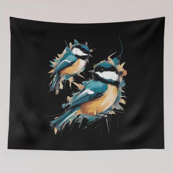 Item preview, chickadee Birds Illustration – Elegant Nature Art for Bird Lovers designed and sold by CalmDownZone ⭐️⭐️⭐️⭐️⭐️.