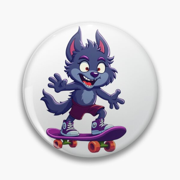 Artikelvorschau, werewolf riding a purple skateboard entworfen und verkauft von HorizonStores.