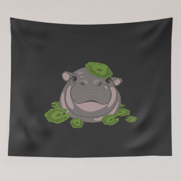 Item preview, Happy Water Lily Hippo designed and sold by SKETCHYANDGRAPHIC.
