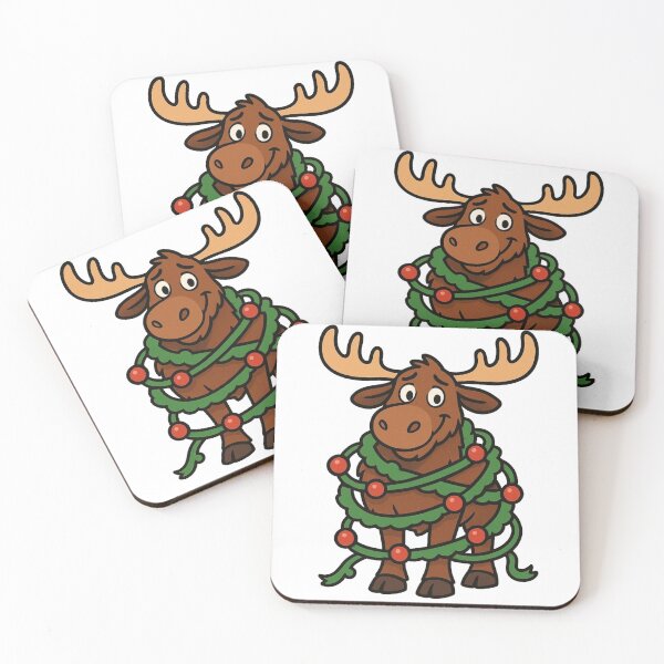 Item preview, Moose Tangled in Garland – Funny Festive Animal designed and sold by Confuzz1ed.