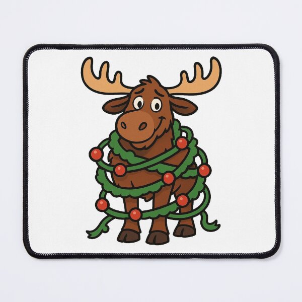 Item preview, Moose Tangled in Garland – Funny Festive Animal designed and sold by Confuzz1ed.