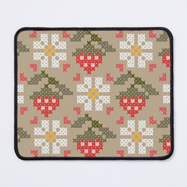Item preview, Strawberry Cross Stitch Pattern – Cute Folk Embroidery Design designed and sold by Dintheo.