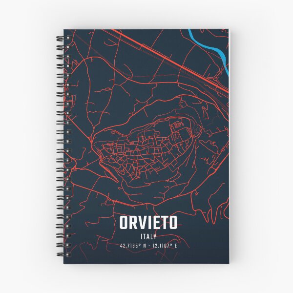 Item preview, Orvieto Red & Blue Minimalist Map designed and sold by HomeLivingCo.