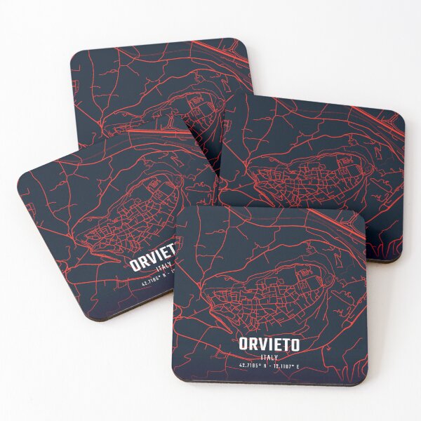 Item preview, Orvieto Red & Blue Minimalist Map designed and sold by HomeLivingCo.