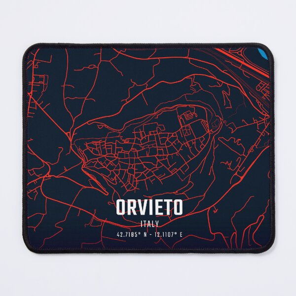 Item preview, Orvieto Red & Blue Minimalist Map designed and sold by HomeLivingCo.