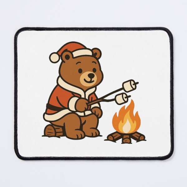 Item preview, Bear Roasting Marshmallows – Cozy Christmas Scene designed and sold by Confuzz1ed.