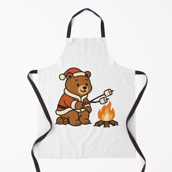 Item preview, Bear Roasting Marshmallows – Cozy Christmas Scene designed and sold by Confuzz1ed.
