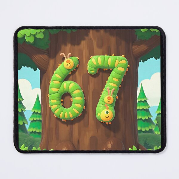 Item preview, Six Seven 6-7 Cute Caterpillars on a tree trunk designed and sold by The Funky Sprunki.