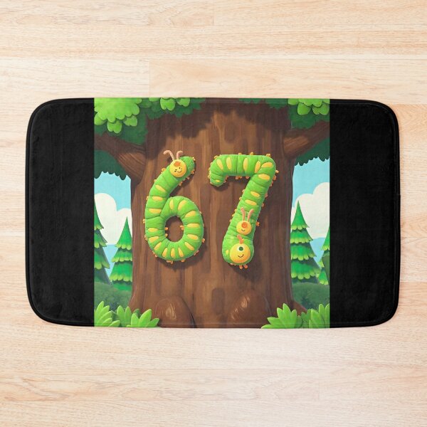 Item preview, Six Seven 6-7 Cute Caterpillars on a tree trunk designed and sold by The Funky Sprunki.