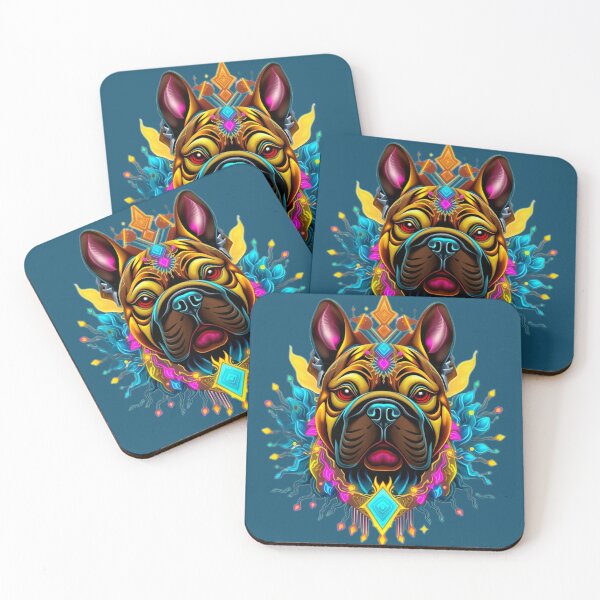 Item preview, Abstract Geometric Bulldog Head | Vibrant Floral Line Art Design designed and sold by Naturalite19.