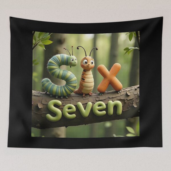 Item preview, Six Seven 6-7 Cute Caterpillars in a tree  designed and sold by The Funky Sprunki.