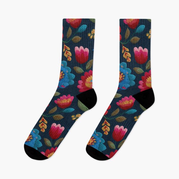Item preview, Colorful Soft Floral Embroidered Print For Rustic Charm designed and sold by RoyalStarsPatts.