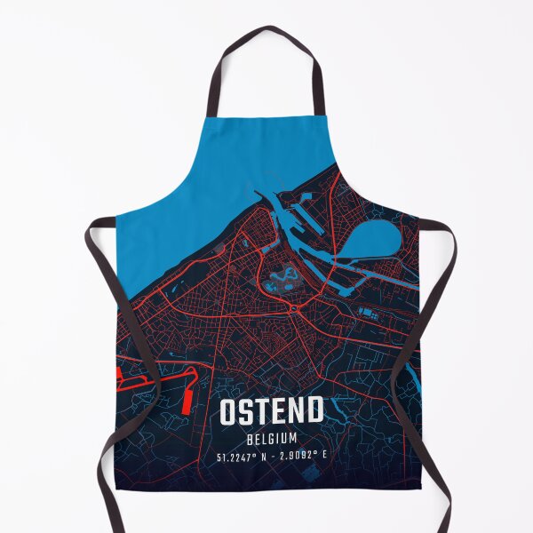Item preview, Ostend Red & Blue Minimalist Map designed and sold by HomeLivingCo.