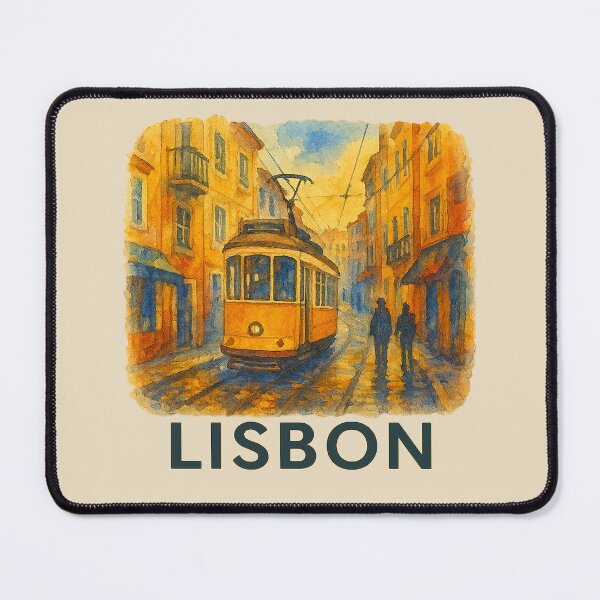 Item preview, Lisbon Tram Watercolor Poster designed and sold by Bratak.