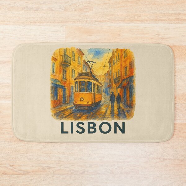 Item preview, Lisbon Tram Watercolor Poster designed and sold by Bratak.