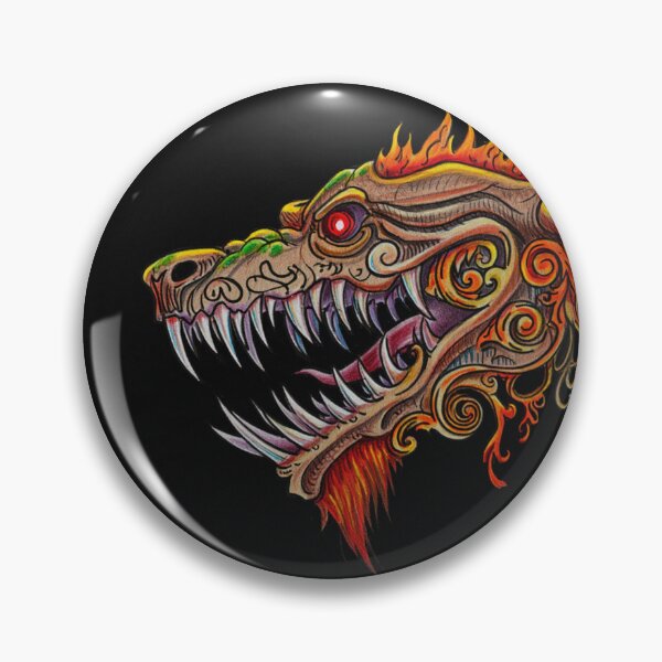 Item preview, Cool retro horror Heavy Metal monster flaming evil creature design artwork illustration designed and sold by Vintage Designs +.