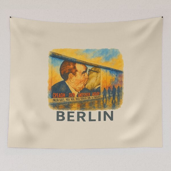 Item preview, Berlin Wall Murals Watercolor Poster designed and sold by Bratak.