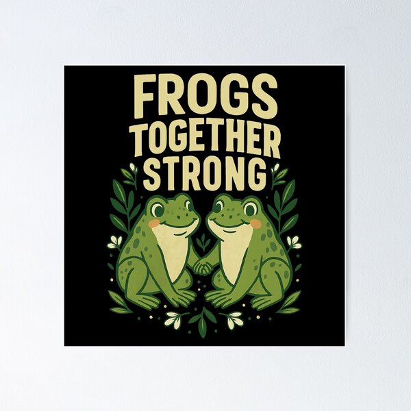 Item preview, Frogs Together Strong Funny Quirky Amphibian Unity Design designed and sold by Karmvy ⭐.