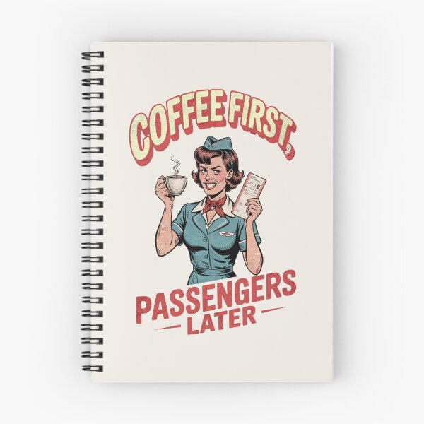 Item preview, sassy flight attendant drinking cofee designed and sold by CabinChaos.
