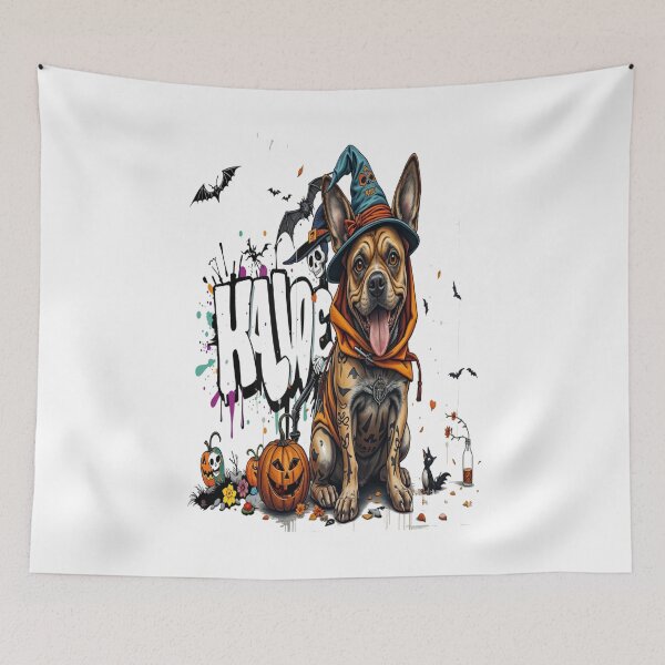 Item preview, papa halloween and dog graffiti art cool Professional design designed and sold by atomsama.