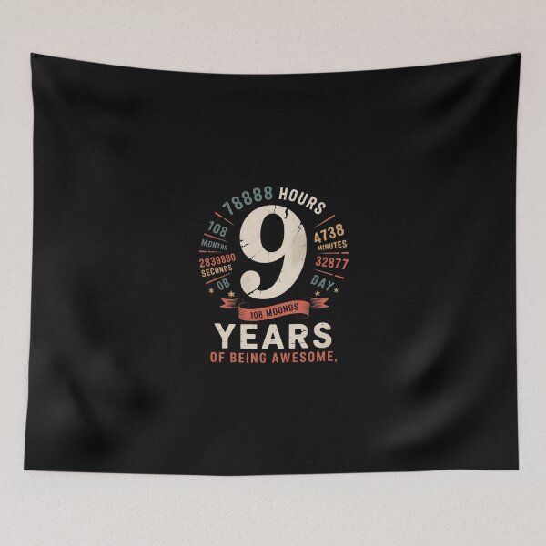 Item preview, Nine 9yr 9th Birthday 9 Years Old  108 Months  designed and sold by Belkisallen.