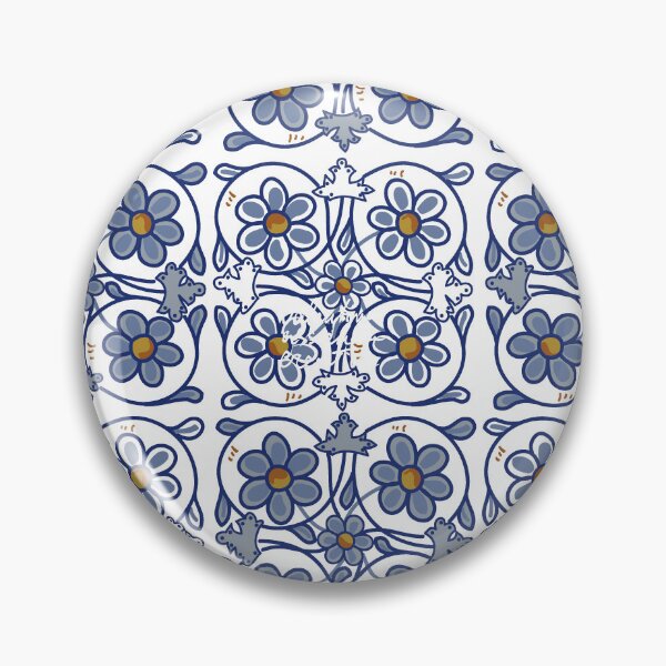 Item preview, Blue ceramic flowers designed and sold by ValentinaAssenza.