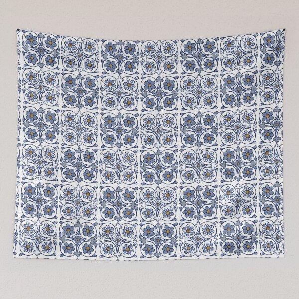 Item preview, Blue ceramic flowers designed and sold by ValentinaAssenza.