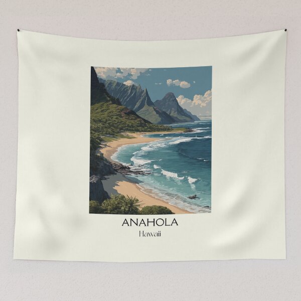 Item preview, Anahola Kauai Coastal View Art Print designed and sold by TuncGK.