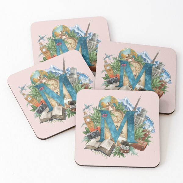 Item preview, Copy of Adventure Awaits – Vintage Travel Letter M Monogram | Wanderlust Globe & Airplane Design for Explorers and Dreamers designed and sold by AmenAlways.