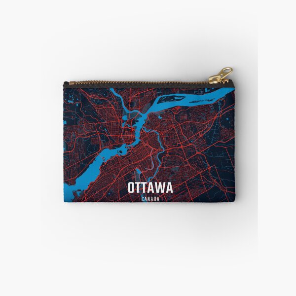 Item preview, Ottawa Red & Blue Minimalist Map designed and sold by HomeLivingCo.