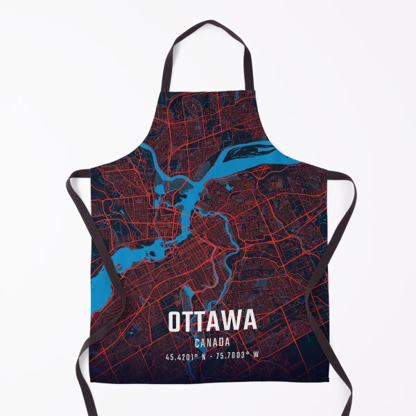 Item preview, Ottawa Red & Blue Minimalist Map designed and sold by HomeLivingCo.