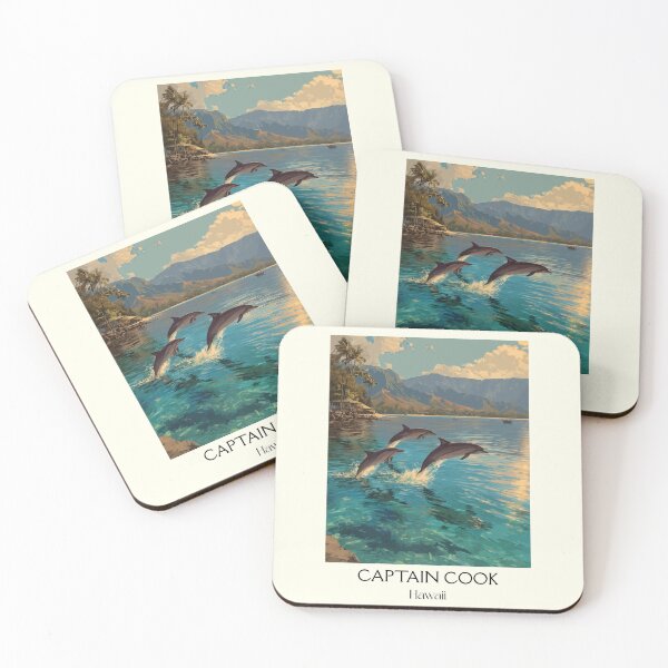 Item preview, Captain Cook Big Island Dolphins Art Print designed and sold by TuncGK.