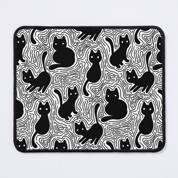 Item preview, Wavy Black Cat Cats Pattern designed and sold by sagm.