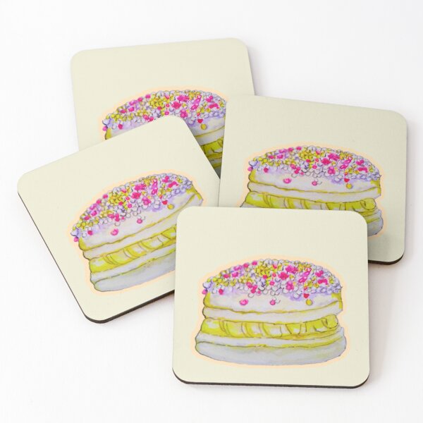 Item preview, Macaron with sprinkles watercolor food illustration art designed and sold by happiartworks .