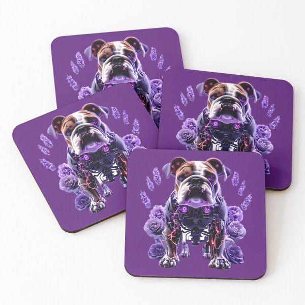 Item preview, Cybernetic Bulldog with Floral Fusion | Futuristic Dog and Nature Art designed and sold by Naturalite19.